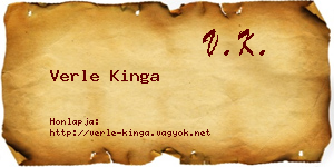 Verle Kinga névjegykártya